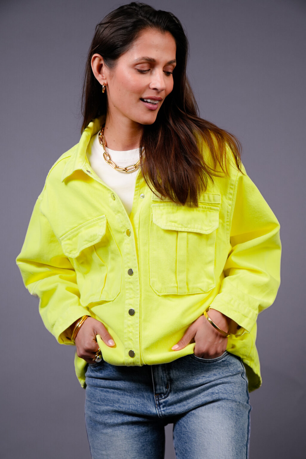 Neon Yellow Shacket