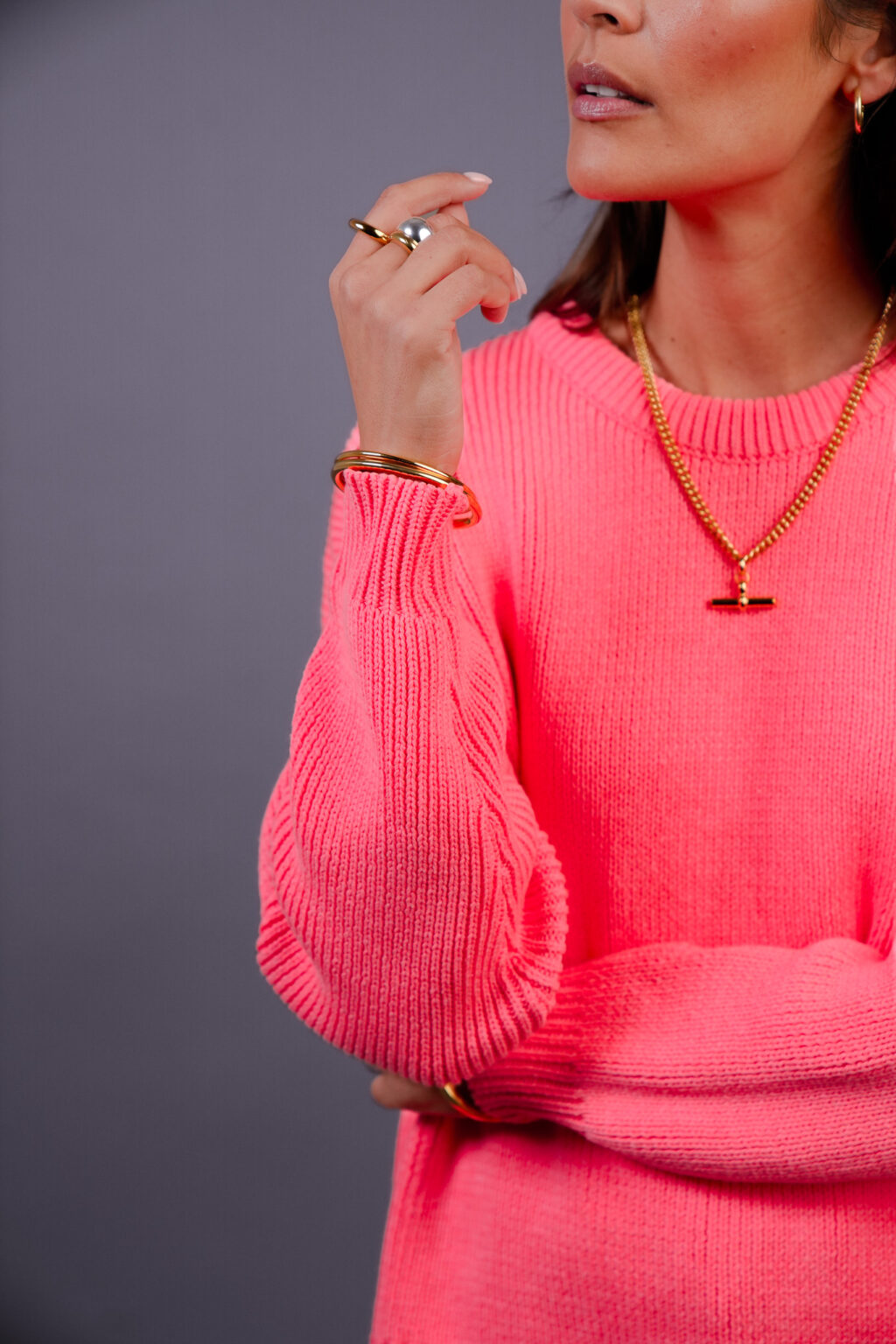 Neon Pink Cotton Crew - Image 2