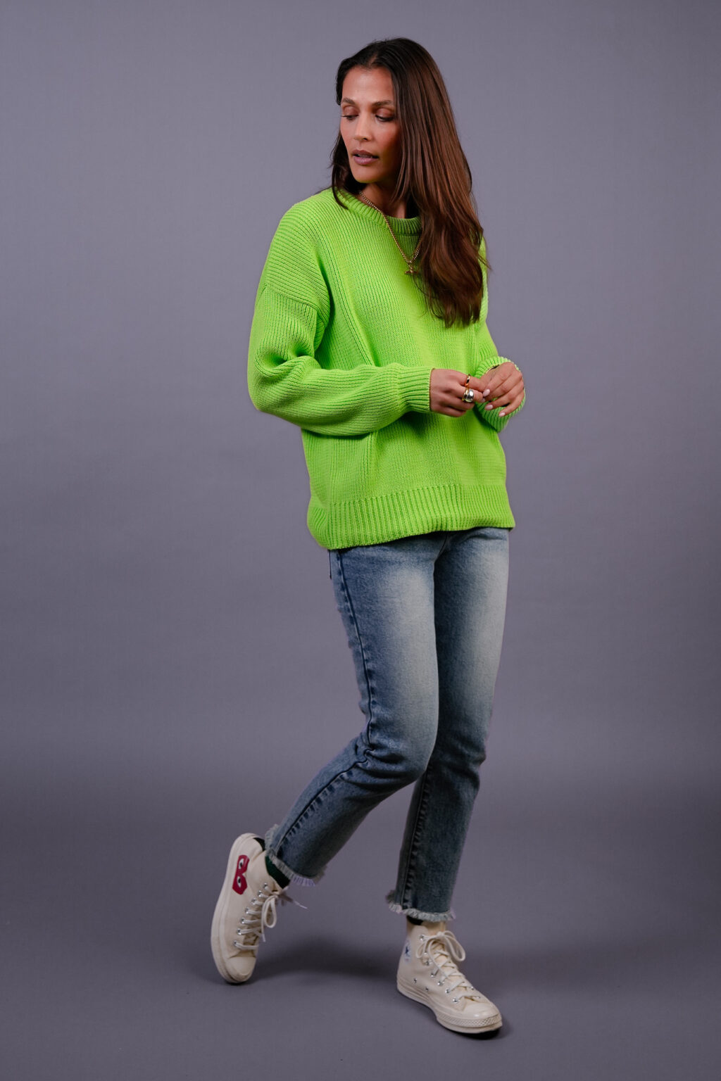 Neon Green Cotton Crew - Image 4