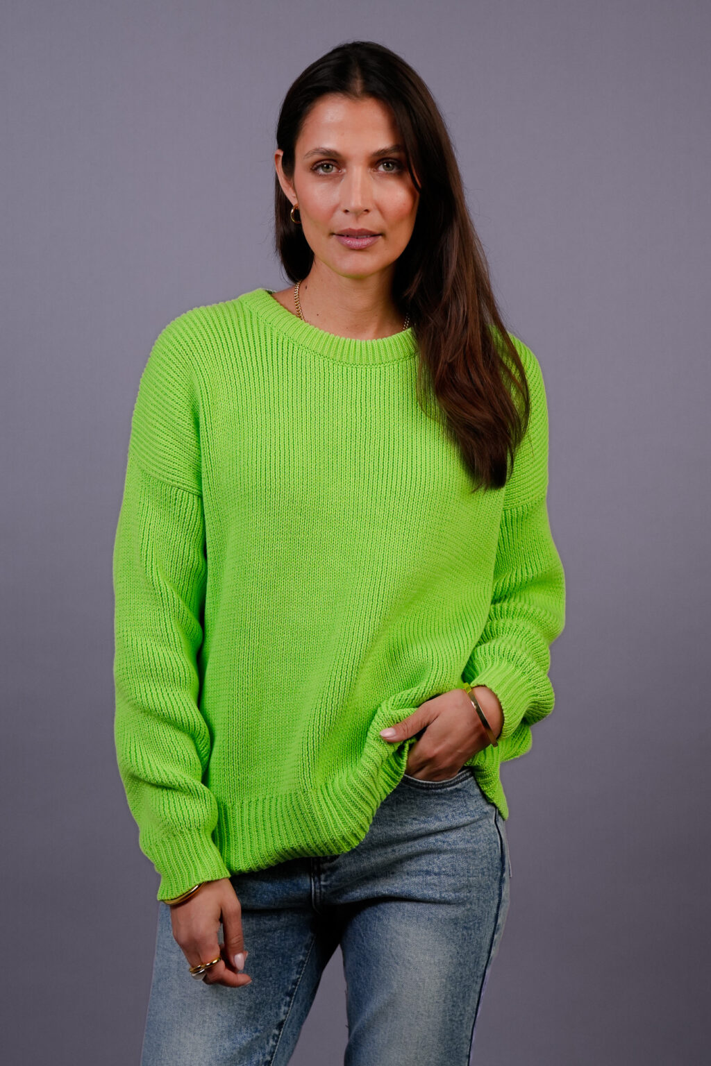 Neon Green Cotton Crew - Image 2