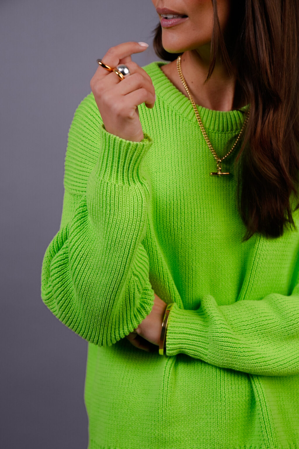 Neon Green Cotton Crew