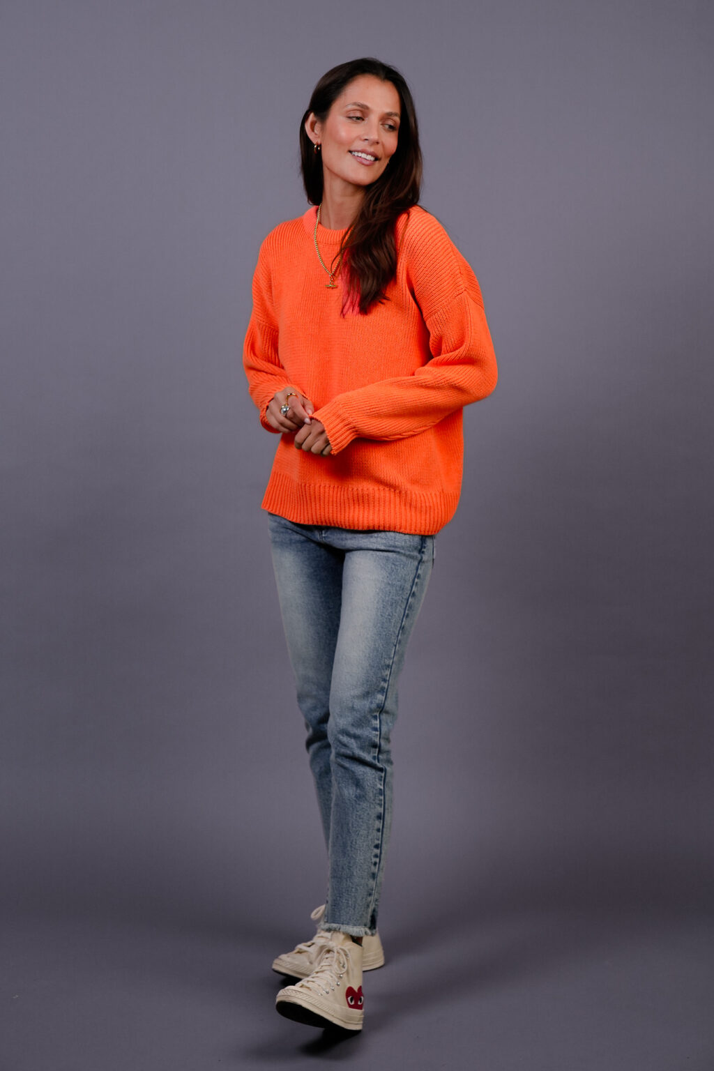 Neon Orange Cotton Crew - Image 4